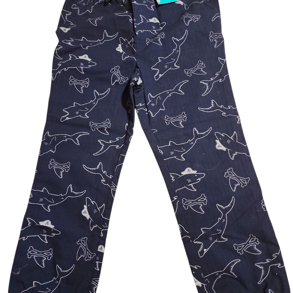 Kids Pajamas with Shark Print - Navy